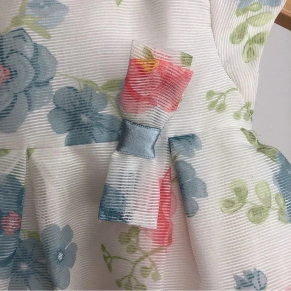 Mayoral dress white w/ blue and pink flowers Easter size 12 months - Picture 8 of 12